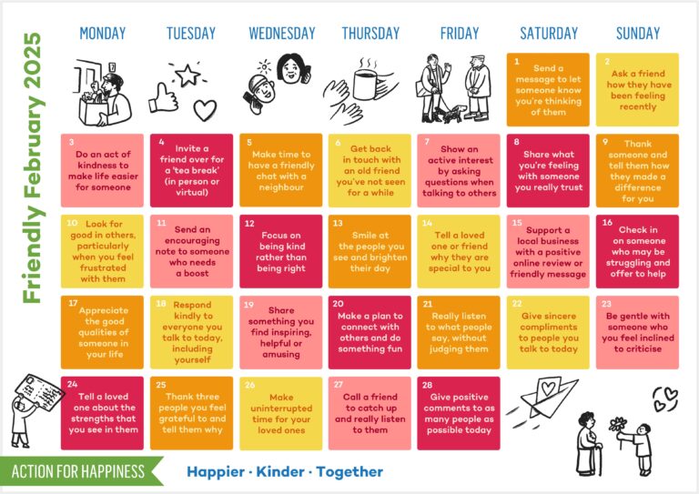 Action For Happiness February Calendar