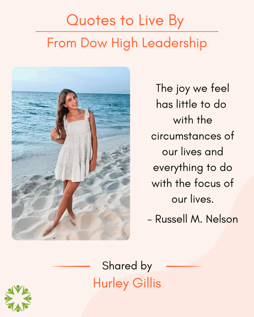 Hurley Gillis shares a Quote to Live By from the Midland Area Wellbeing Coalition.