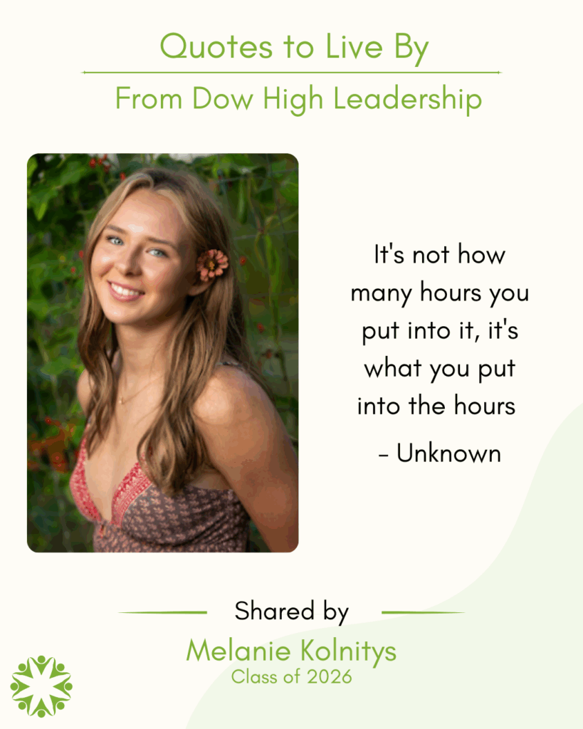 Melanie Kolnitys shares a Quote to Live By from the Midland Area Wellbeing Coalition.