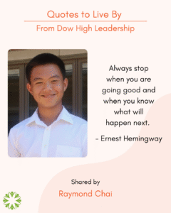 Quote to Live By from Raymond Chai