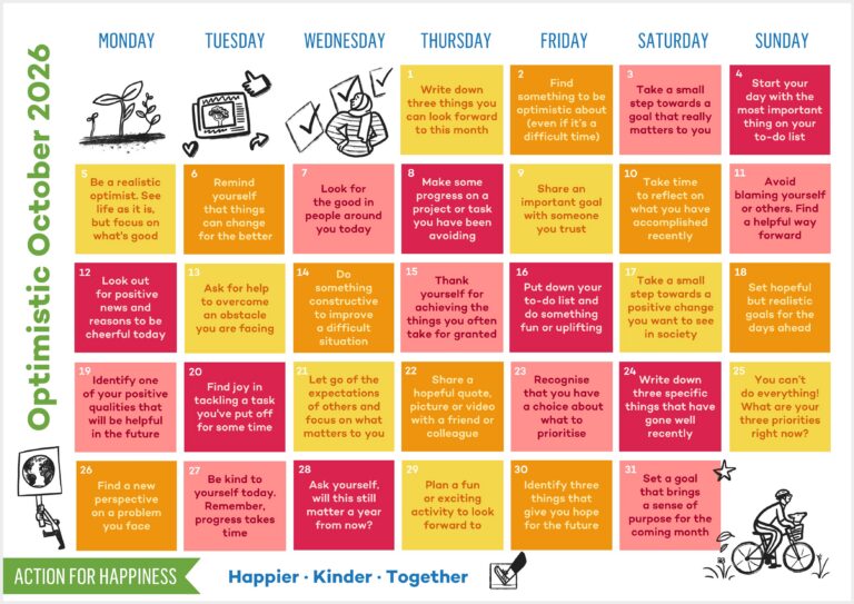 Action for Happiness October Calendar
